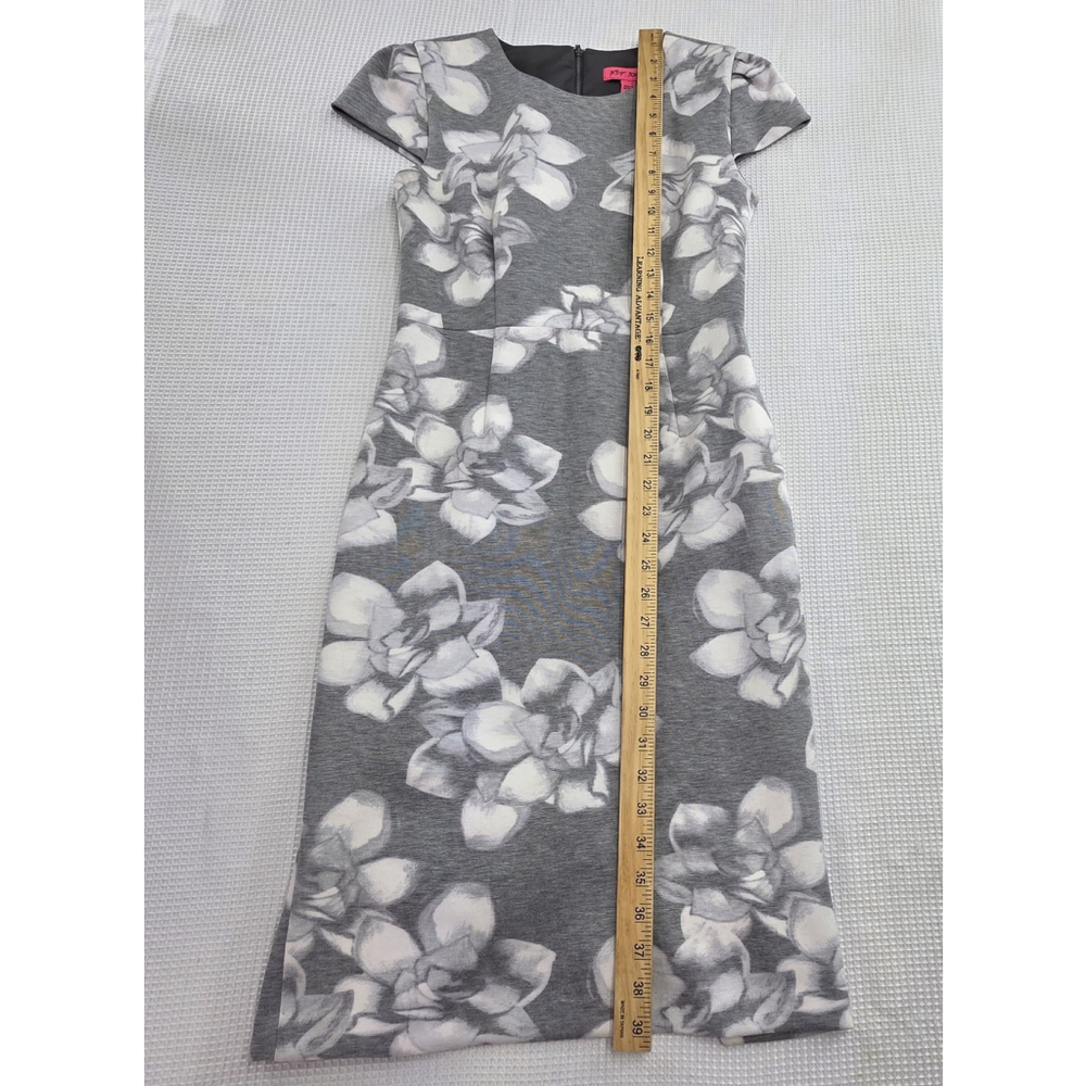 Vintage Betsey Johnson Floral Sheath Dress Women’s 2 Gray White Lined Y2K - Picture 12 of 13